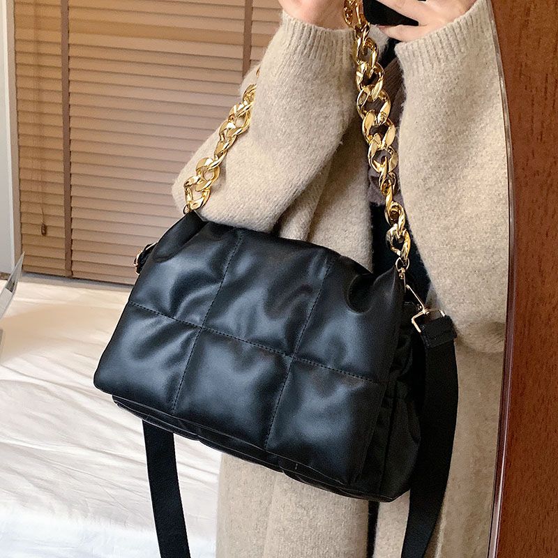 Damskie Pikowane Torebki Typu Crossbody Claret - Czarny