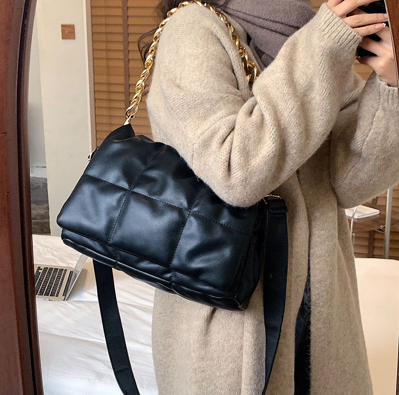 Damskie Pikowane Torebki Typu Crossbody Claret - Czarny