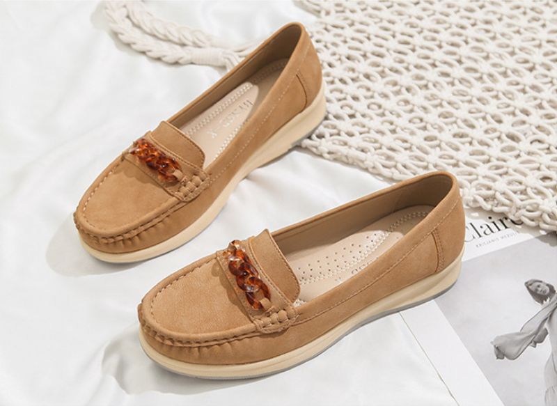 Damskie Płaskie Buty Amelia - Żółty