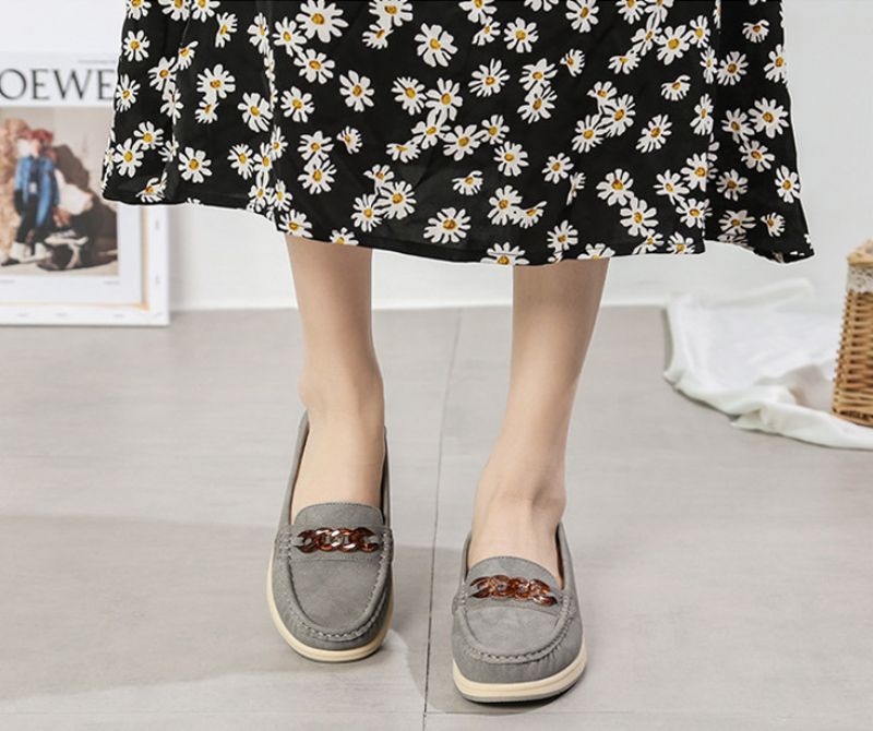 Damskie Płaskie Buty Amelia - Żółty