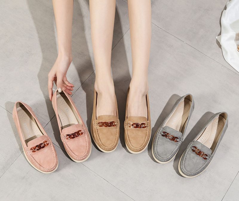 Damskie Płaskie Buty Amelia - Żółty