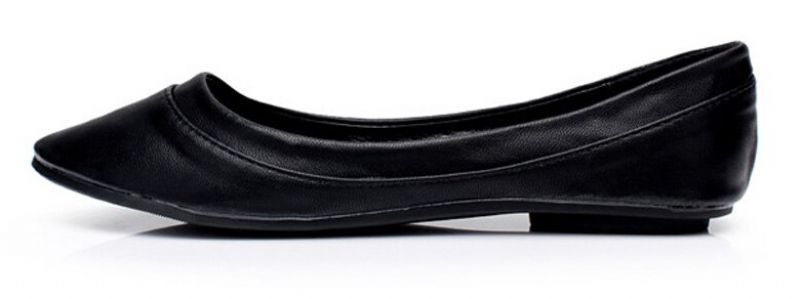 Damskie Płaskie Buty Belinda Ze Szpiczastym Noskiem - Czarny