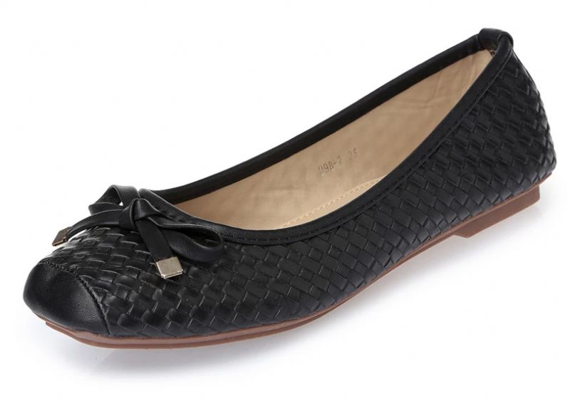 Damskie Płaskie Buty Betania Z Miękkiej Podeszwy - Czarny