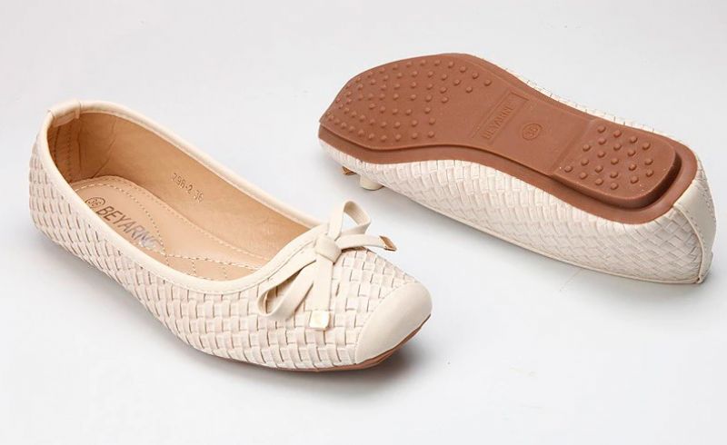 Damskie Płaskie Buty Betania Z Miękkiej Podeszwy - Czarny