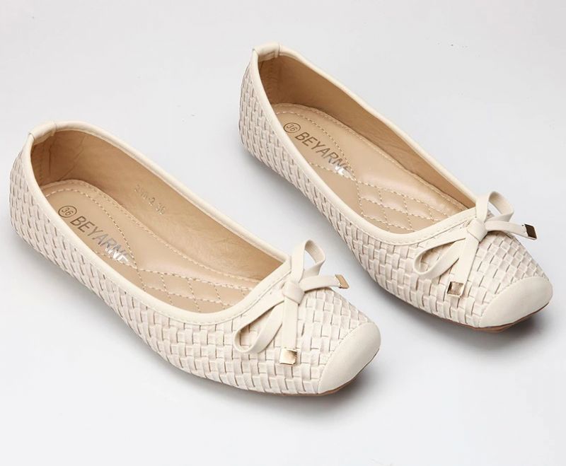 Damskie Płaskie Buty Betania Z Miękkiej Podeszwy - Czarny