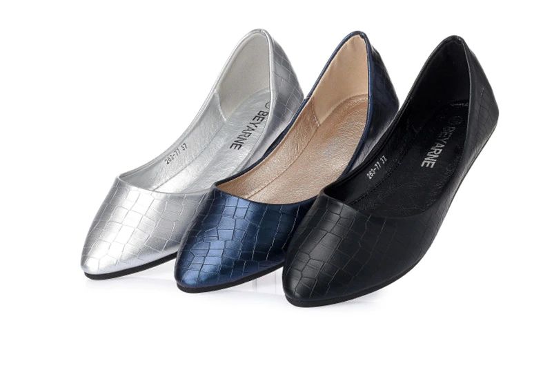 Damskie Płaskie Buty Lolita Z Miękkiej Podeszwy - Srebrny
