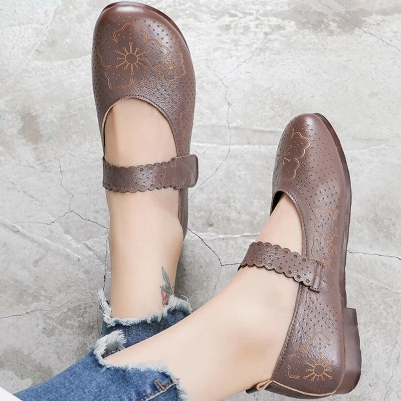 Damskie Płaskie Buty Mae Z Miękkiej Podeszwy - Czarny