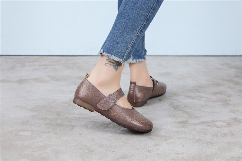 Damskie Płaskie Buty Mae Z Miękkiej Podeszwy - Czarny