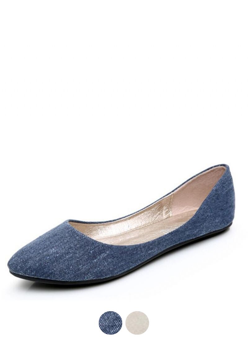 Damskie Płaskie Buty Sinty Z Miękkiej Tkaniny