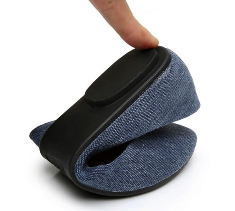 Damskie Płaskie Buty Sinty Z Miękkiej Tkaniny - Niebieski