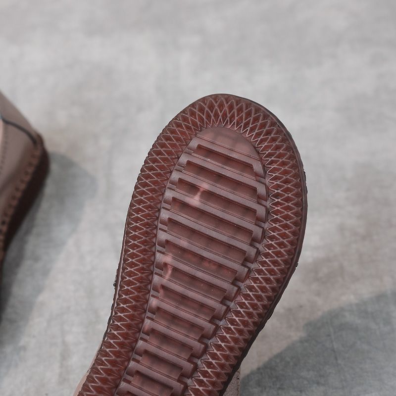Damskie Płaskie Skórzane Buty Isabelita - Czarny
