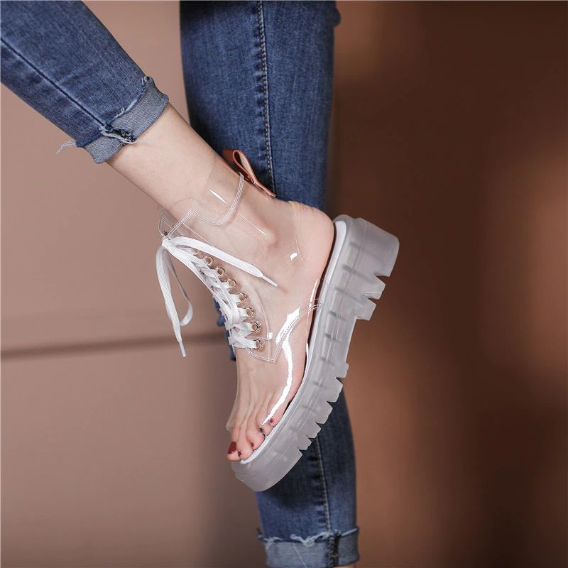 Damskie Przezroczyste Buty Letnie Rossy - Przezroczysty