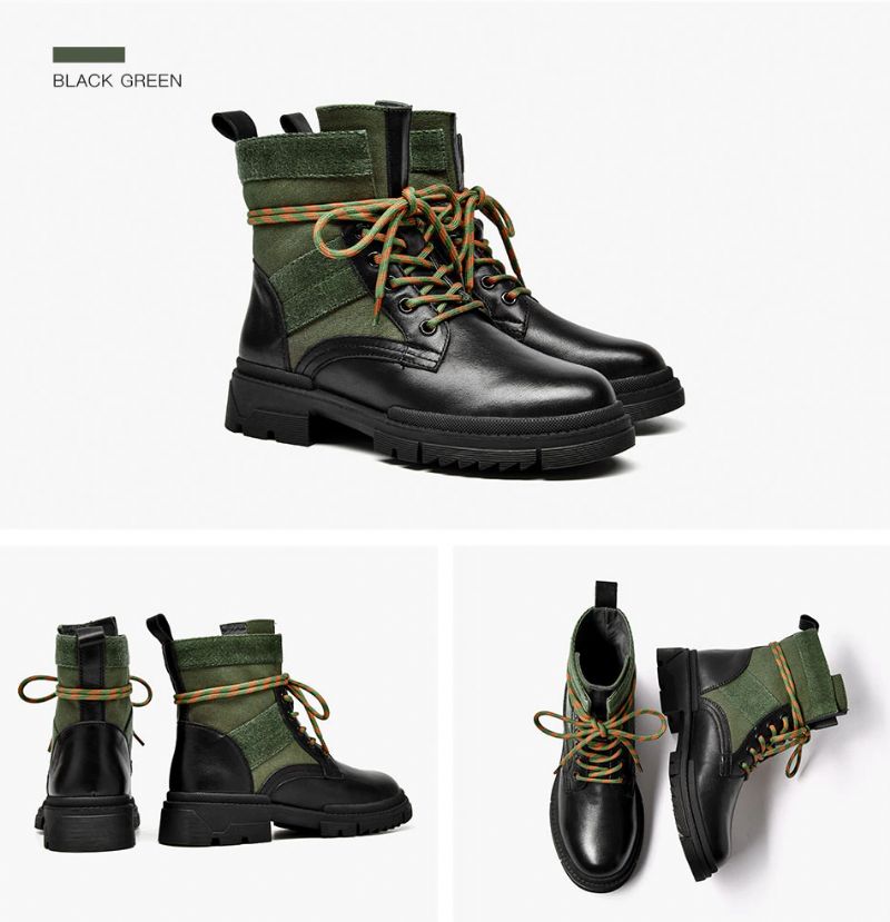 Damskie Skórzane Buty Motocyklowe Checoto - Czarny