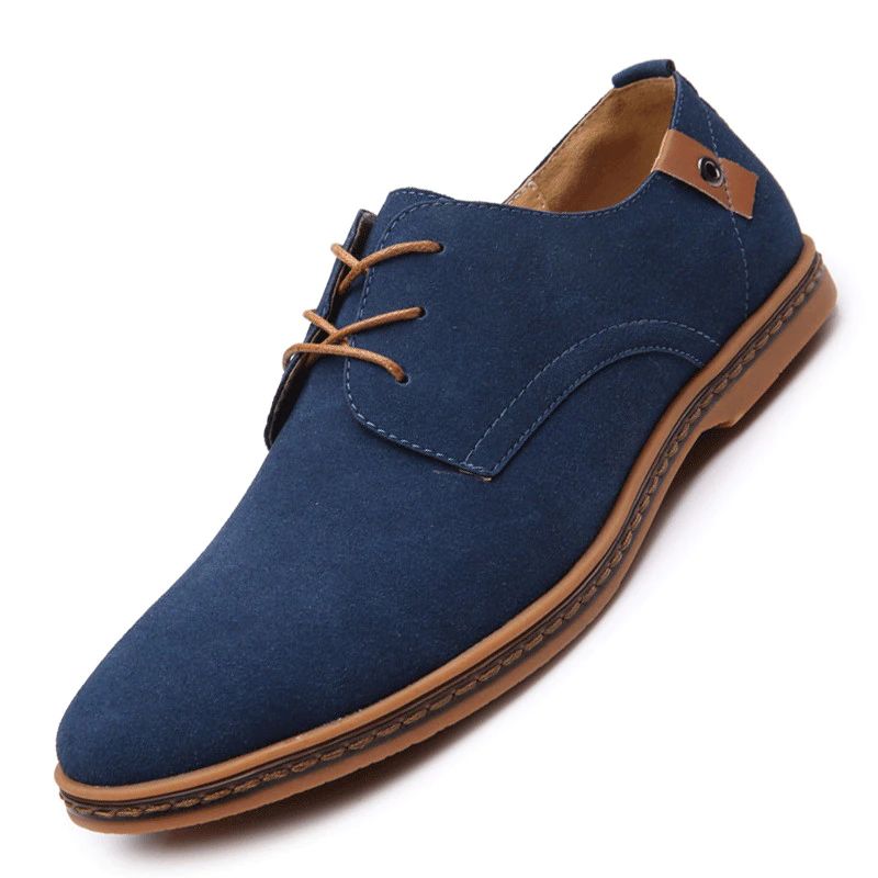 Dave Męskie Mokasyny Eleganckie Buty - Niebieski