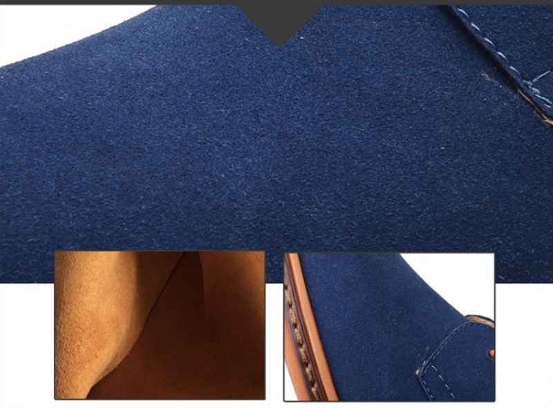 Dave Męskie Mokasyny Eleganckie Buty - Niebieski