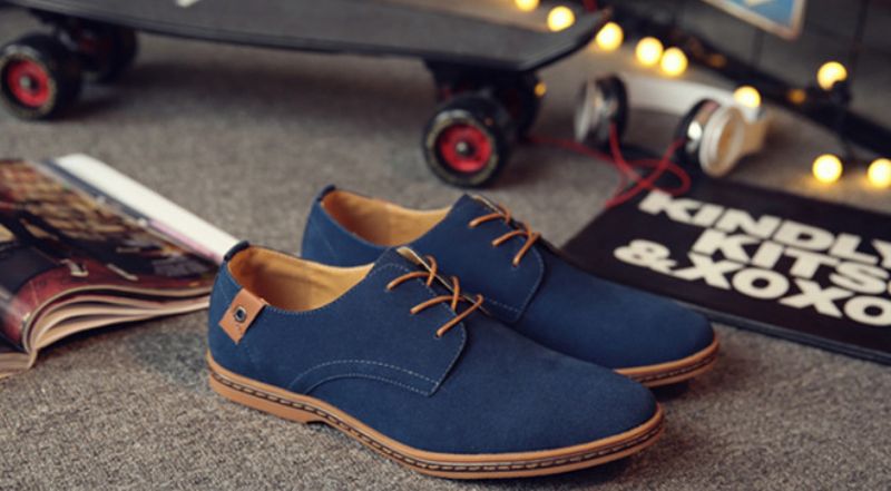 Dave Męskie Mokasyny Eleganckie Buty - Niebieski