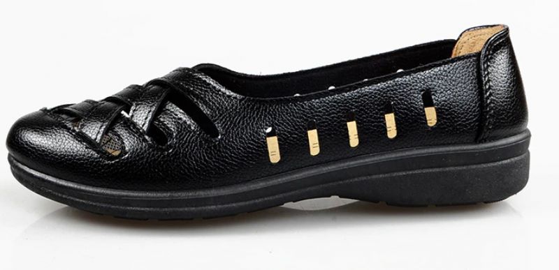 Delu Damskie Czarne Buty Wsuwane - Czarny