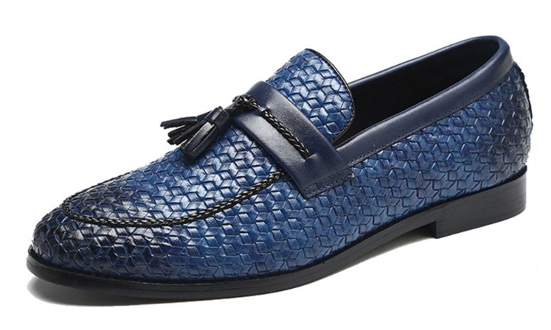 Delvet Męskie Mokasyny Luksusowe Buty - Niebieski