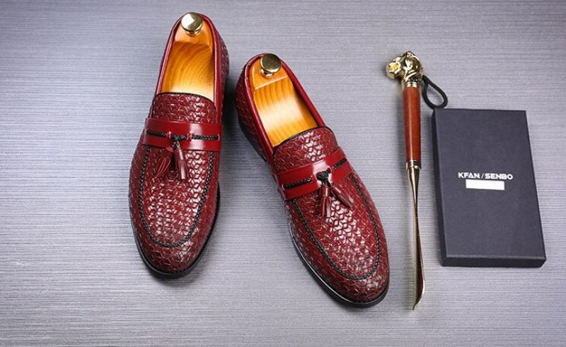 Delvet Męskie Mokasyny Luksusowe Buty - Niebieski