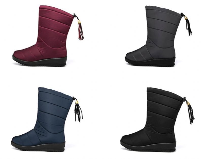 Devany Boots Mid Calf - Czerwony winny