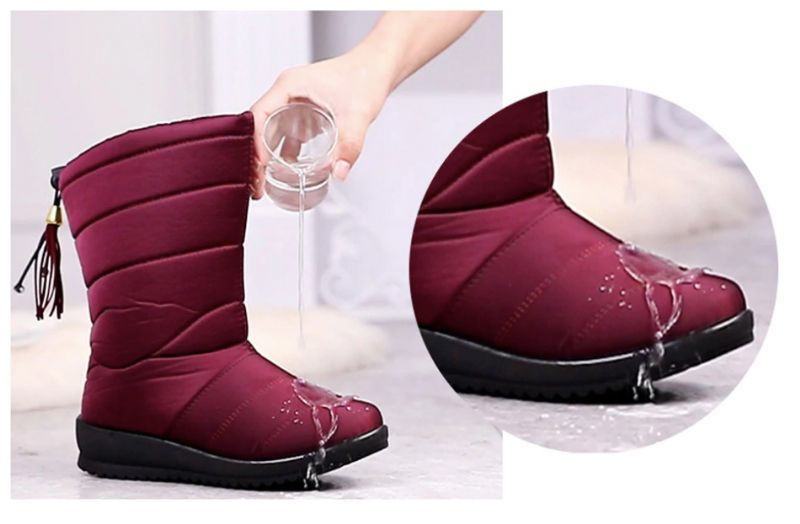 Devany Boots Mid Calf - Czerwony winny