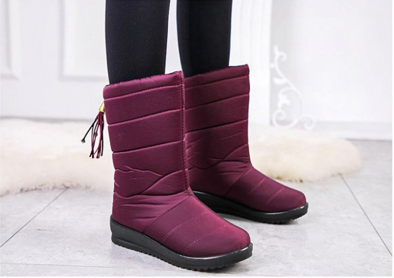 Devany Boots Mid Calf - Czerwony winny
