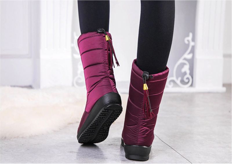 Devany Boots Mid Calf - Czerwony winny