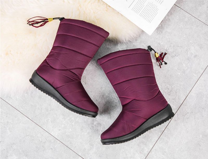 Devany Boots Mid Calf - Czerwony winny