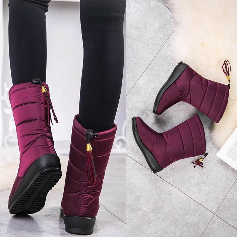 Devany Boots Mid Calf - Czerwony winny