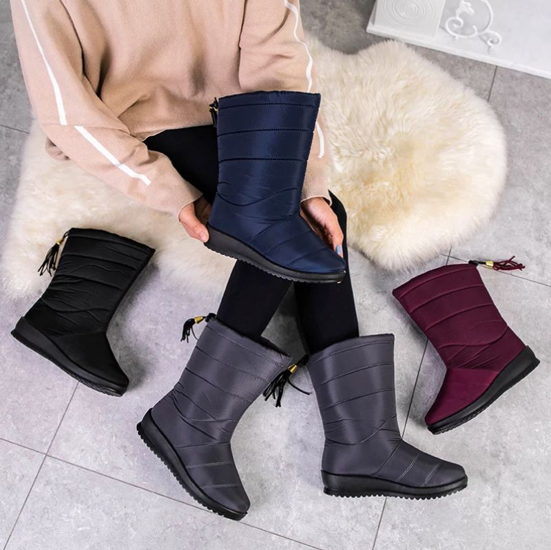 Devany Boots Mid Calf - Czerwony winny