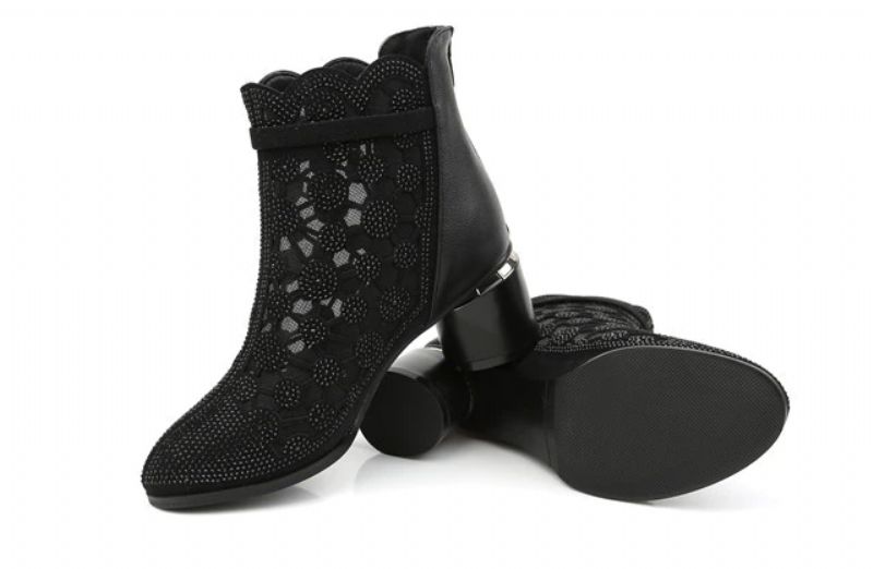 Dianne Damskie Buty Z Siateczki Z Kryształkami - Czarny