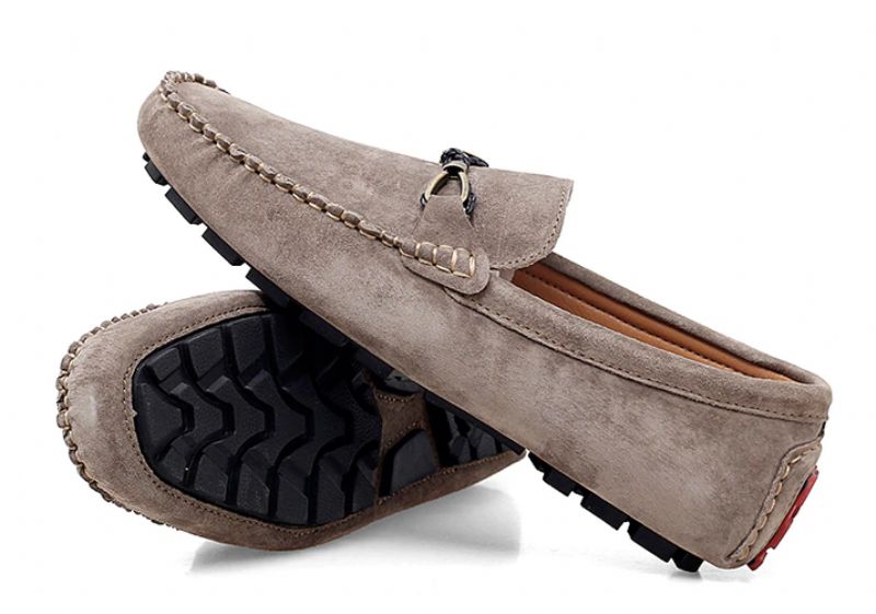 Diler Męskie Mokasyny Zamszowe Buty - Khaki