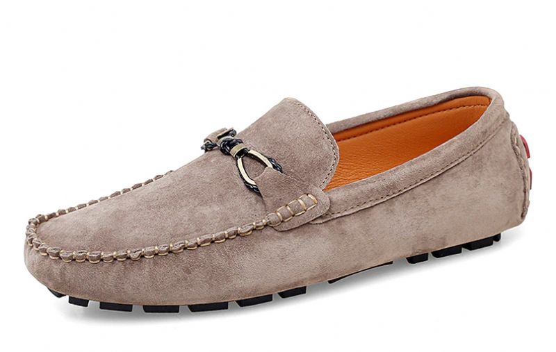 Diler Męskie Mokasyny Zamszowe Buty - Khaki