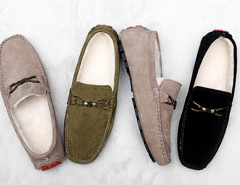 Diler Męskie Mokasyny Zamszowe Buty - Khaki