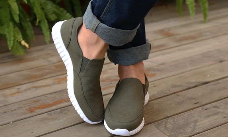 Dilmer Męskie Trampki Typu Slip-on - Zielony