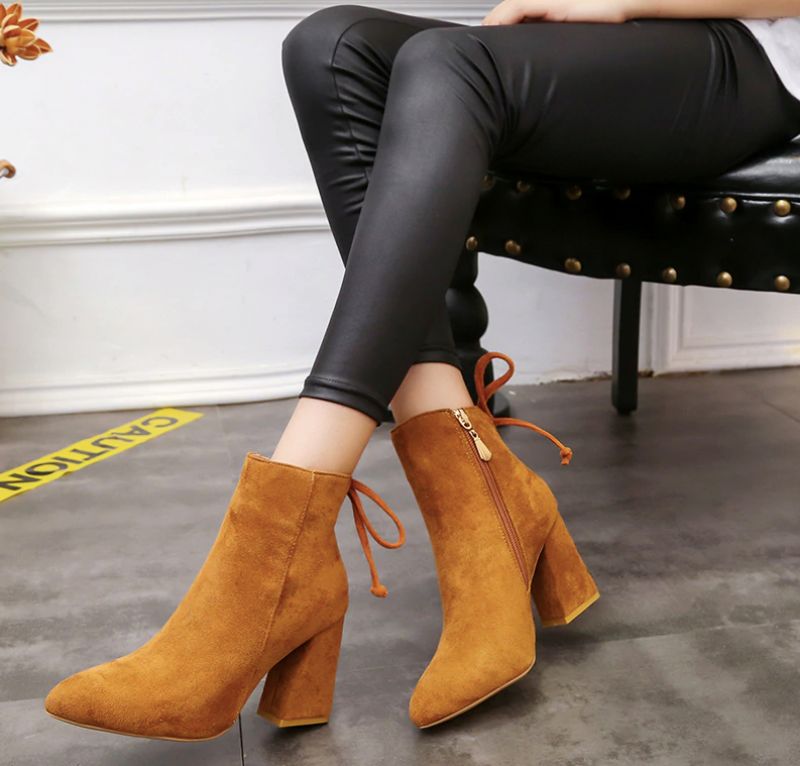 Dorotea Damskie Buty Do Kostki - Żółty