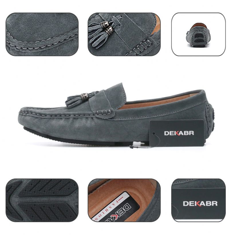 Draco Męskie Buty Loafers - Szary