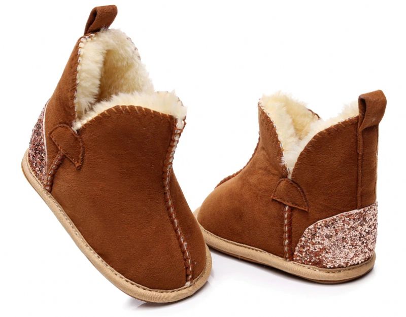 Dua Baby Dziewczęce Buty Zimowe - Brązowy Futro