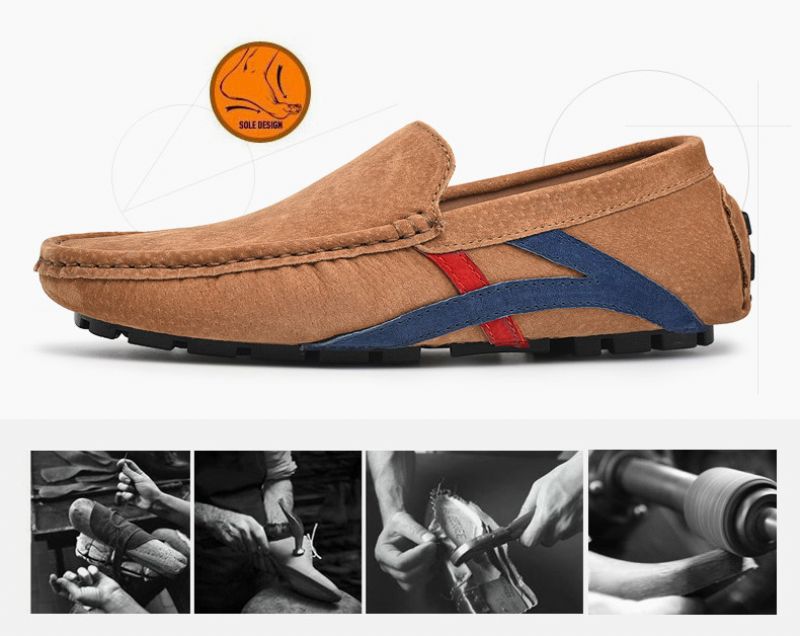 Dynamo Męskie Mokasyny Casualowe Buty - Brązowy