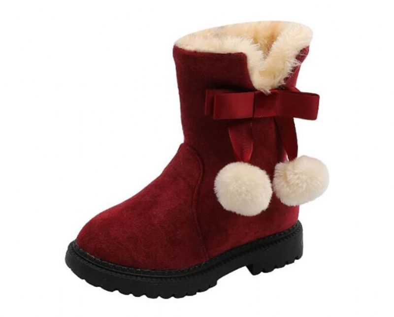 Eglee Dziewczęce Modne Buty - Czerwone futro