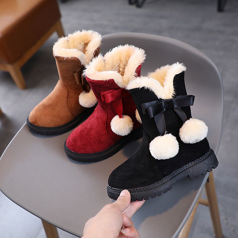 Eglee Dziewczęce Modne Buty - Czerwone futro