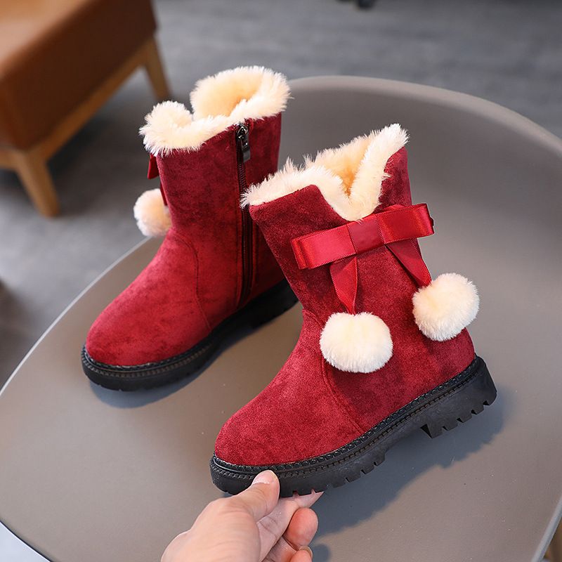Eglee Dziewczęce Modne Buty - Czerwone futro