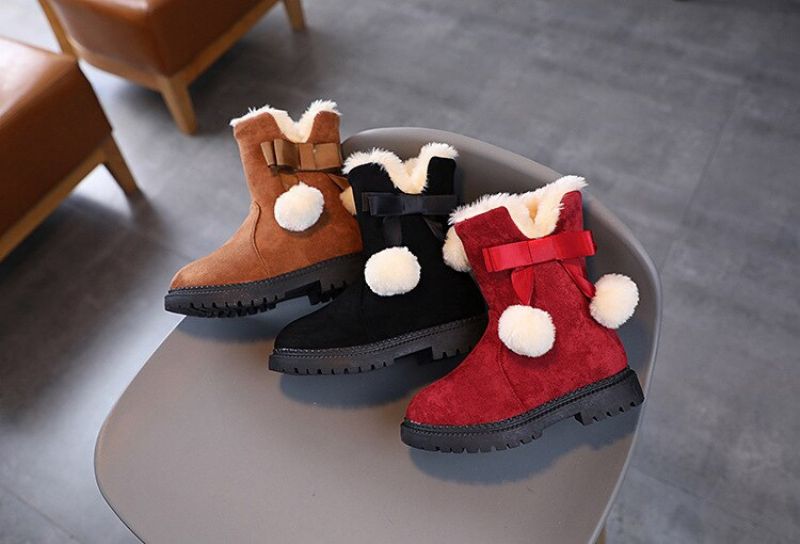 Eglee Dziewczęce Modne Buty - Czerwone futro