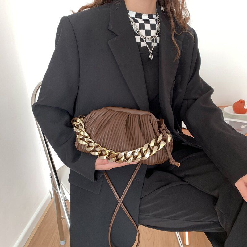 Eimy Damska Gruba Łańcuszkowa Torebka Crossbody - Duży Zielony