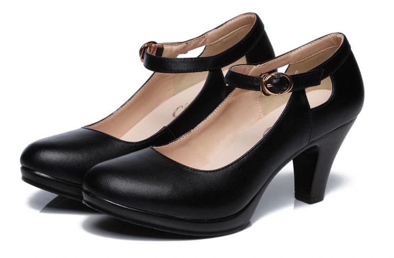 Eimy Damskie Wygodne Lekkie Buty Na Obcasie - Czarny