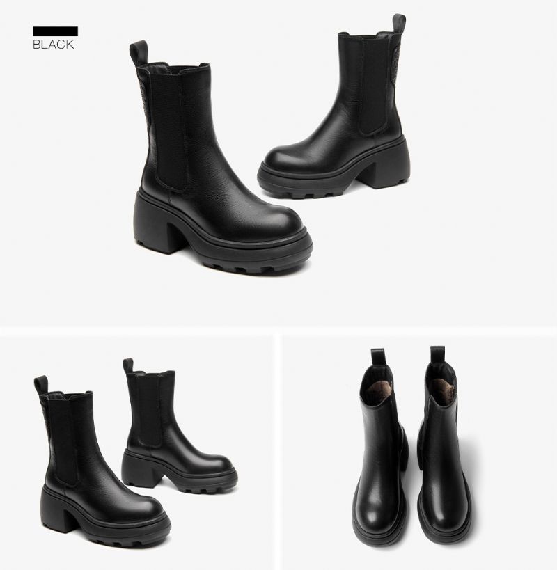Eira Damskie Buty Zimowe Z Gumką - Czarny