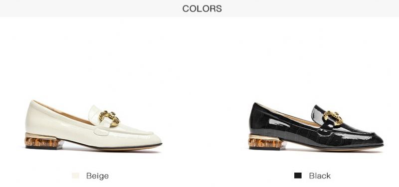 Eleanor Damskie Lakierowane Buty Typu Loafer - Czarny