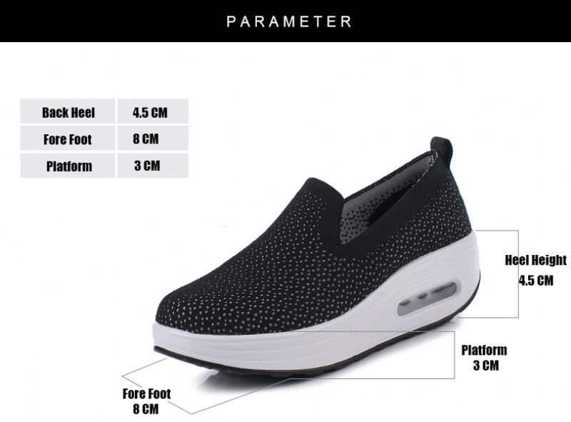 Elmira Damskie Buty Wsuwane Na Platformie - Czarny