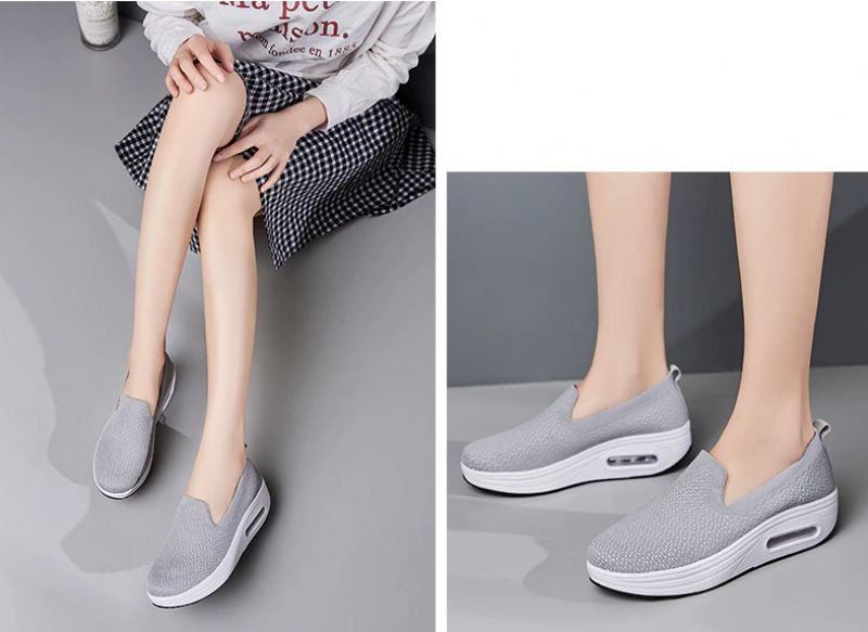 Elmira Damskie Buty Wsuwane Na Platformie - Czarny