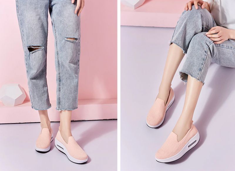 Elmira Damskie Buty Wsuwane Na Platformie - Czarny
